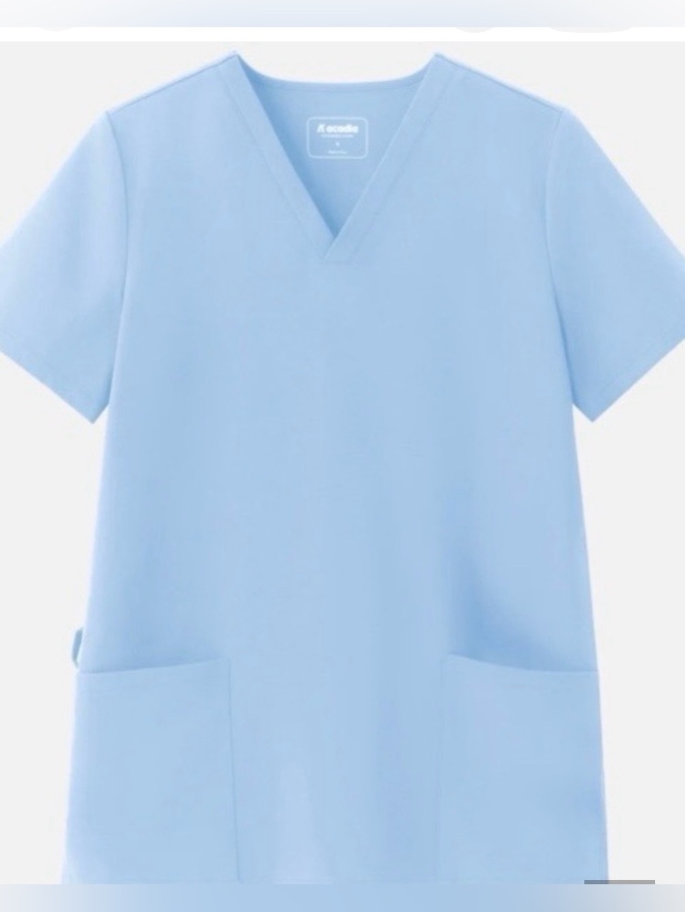 Women's Light Blue V-Neck Scrub Top by